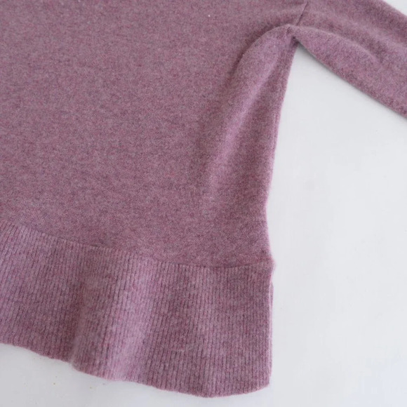 Garnet Hill Purple Fine Knit Bell 100% Cashmere Peplum Lightweight Sweater XS - Picture 6 of 10